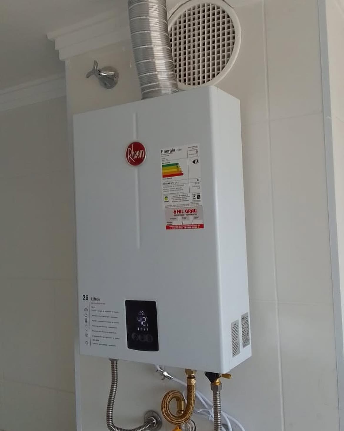 Instalação de aquecedor a gás